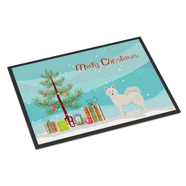 Carolines Treasures 24 x 36 in. Danish Spitz Christmas Tree Indoor or Outdoor Mat CK3450JMAT - main